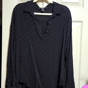 Black polka dot blouse